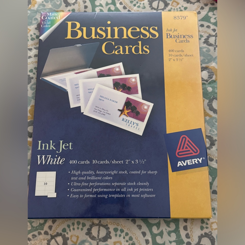 NEW!!  Avery Ink Jet White Business Cards